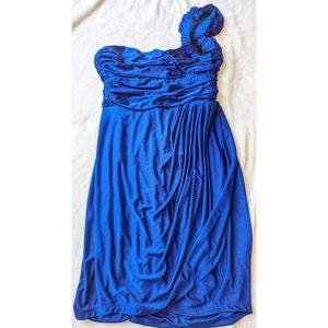 One Shoulder Royal Blue Party Dress